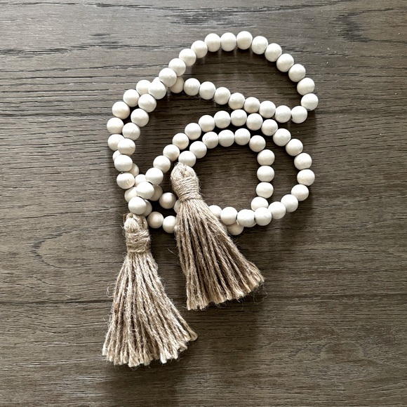 Wood Bead Garland with Tassels - Picture 1 of 2